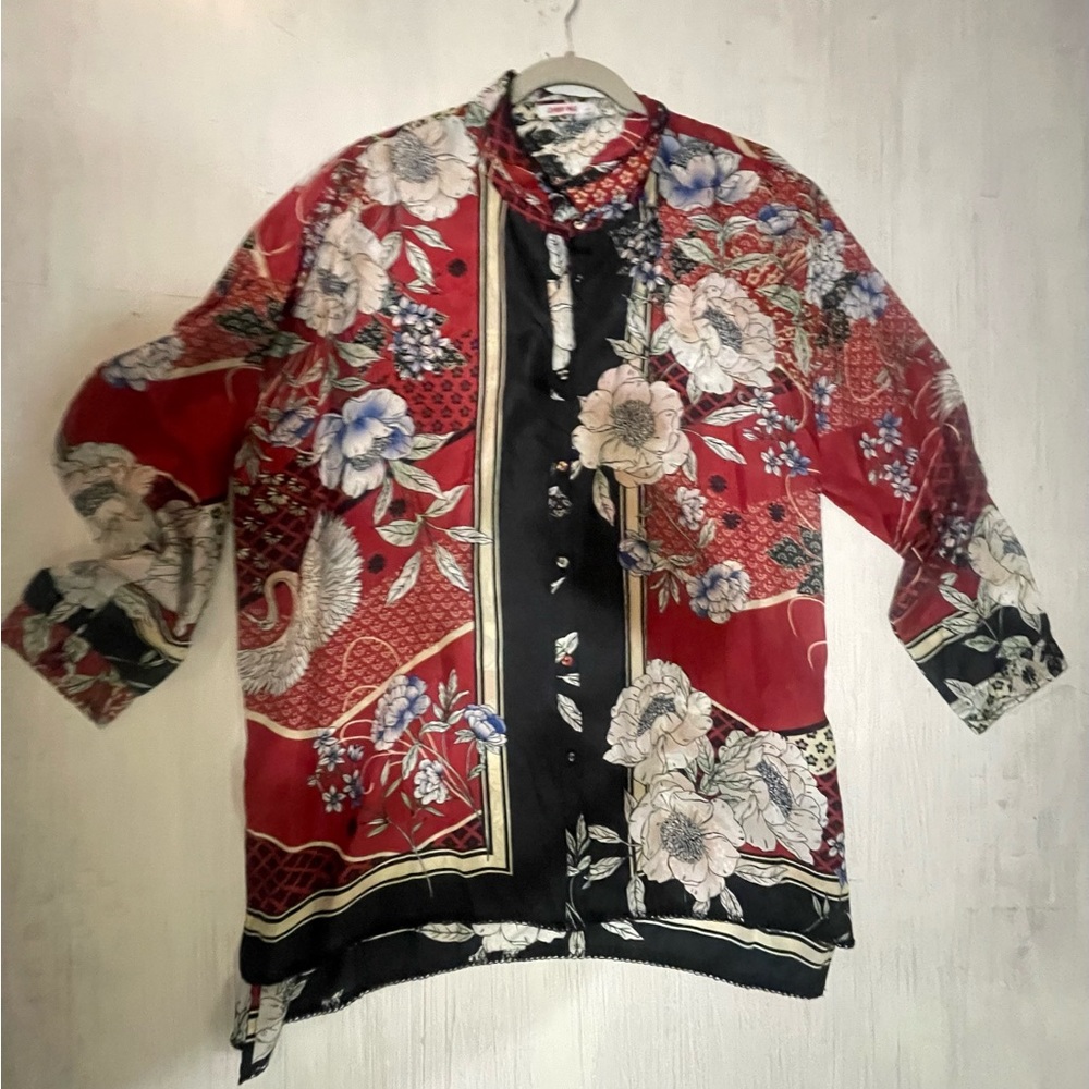 Gorgeous, 100% silk, Johnny Was button up blouse. Excellent condition.